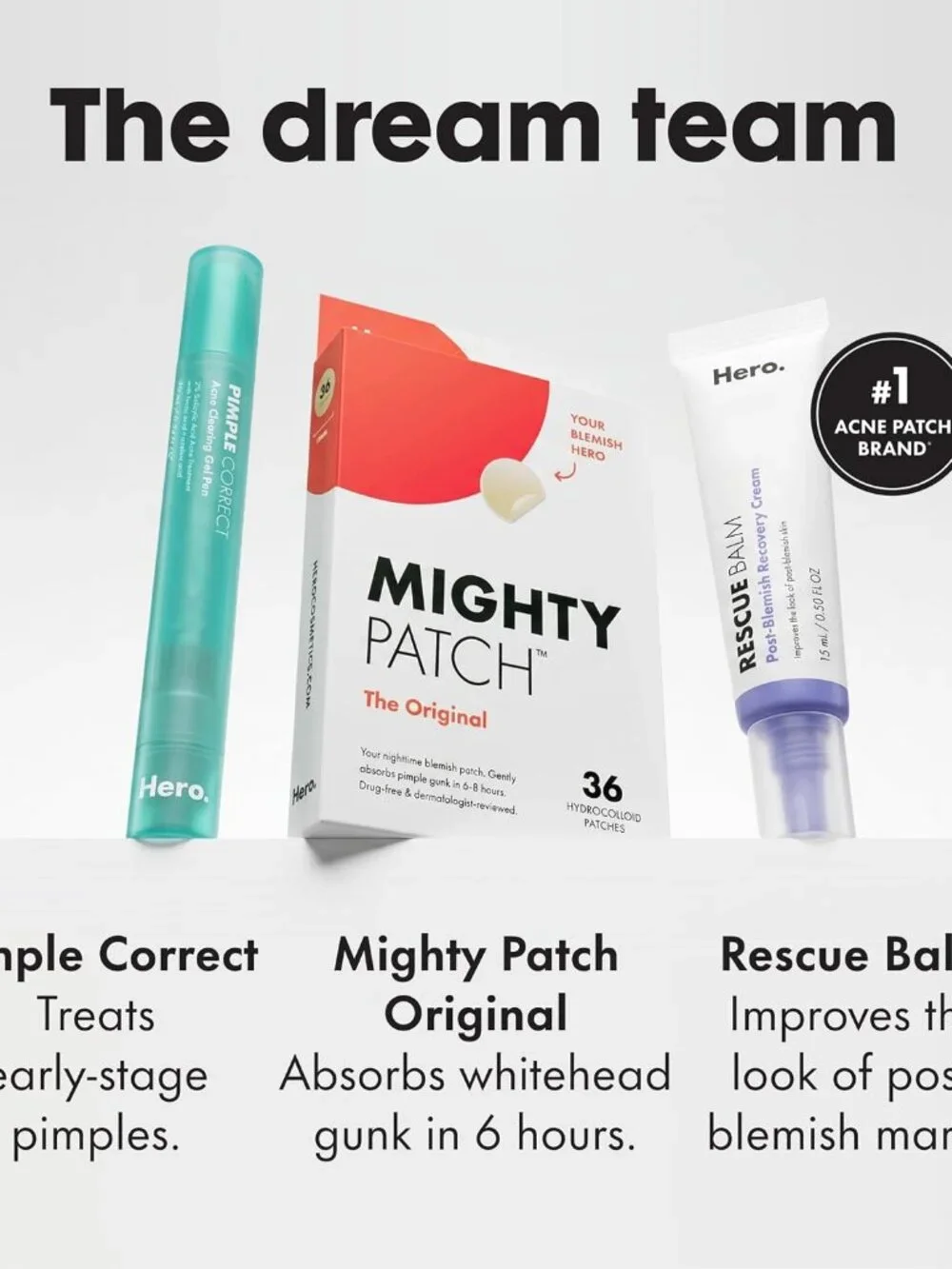 Mighty Patch Hero Cosmetics Original Nighttime Acne Pimple Patches, 36 Ct